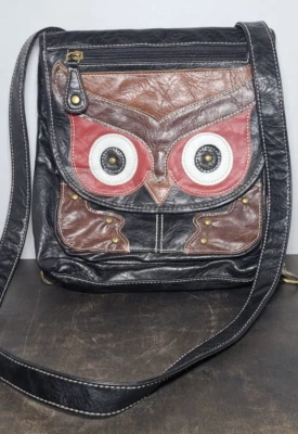 UNIONBAY Mujer Bandolera CARTERA Cuero Negro Marrón Blanco Rojo Búho Cartera 10x10  Foto 1 de 4
