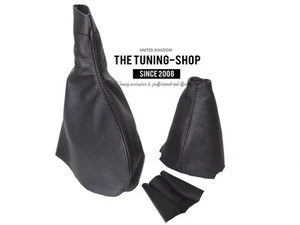 Per Renault Laguna III 07-14 Cuffia Leva Cambio E Freno + Manopola Pelle Nero - Foto 1 di 3