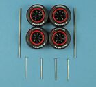 1/64 Wheels 1/64 Wheel And Tire Set Real Riders Watanabe Deep Offset Black/Red