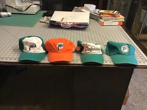 Miami Dolphins soft hat lot (4 Hats) 2 Reebok - New with Free Shipping! - Picture 1 of 1