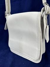 Coach Vintage Crossbody Bag Legacy Medium Studio Flap White Leather 9145
