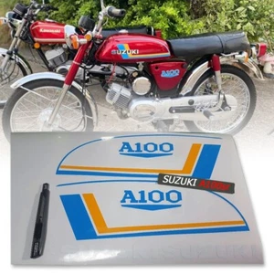 Sticker Fuel Tank Gas For SUZUKI A100sr Complete set L/R Pair Side Emblem A100sr - Picture 1 of 15