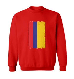 Distressed Colombia Flag - Colombian Country Pride Toddler Crewneck Sweater - Picture 1 of 8
