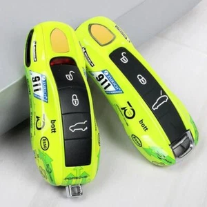For Porsche Cayenne Panamera Macan 718 911 Key Fob Cover Gloss Green - Picture 1 of 5