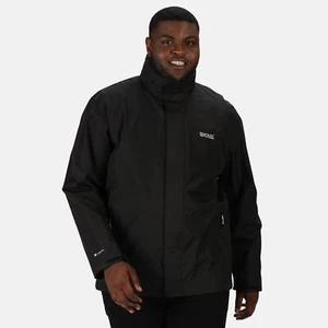 Abrigo con capucha impermeable mate a prueba de viento Regatta para hombre chaqueta de lluvia forrada con cremallera completa - Imagen 1 de 84