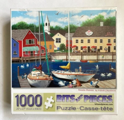1000 Piece Puzzle "Swans Haven" by Bits and Pieces New - FACTORY SEALED - Image 1 of 4
