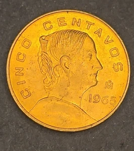 Mexico 1965 Cinco Centavos World Coin UNC - Picture 1 of 5