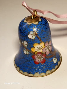 Vintage Blue Cloisonne Bell Ornament Powder Blue Enamel Christmas Ornament-NWT - Picture 1 of 6