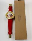 AMSTEL LIGHT Red Wood Beer Tap Bar Handle Oval Metal Logo 12.5” BRAND NEW IN BOX