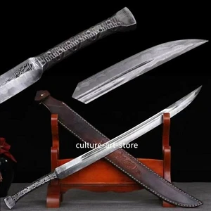 Handmade Full Tang Dao Sword Damascus Folded Steel Sword Sharp Cut - Picture 1 of 9