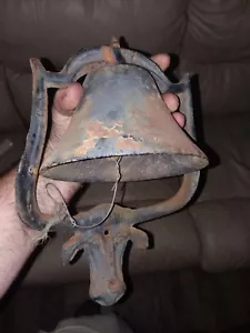 ANTIQUE CAST IRON TEXAS LONGHORN BELL MADE IN USA 1900S - Picture 1 of 6