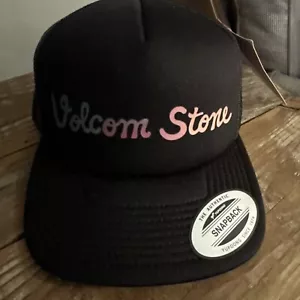 NWT Volcom Stone I’m Not Shore snap back black Trucker Hat - Picture 1 of 6