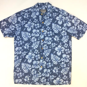 Eddie Bauer Linen Shirt Small Men Hawaiian Floral Relaxed Loose Beach Holiday - Picture 1 of 15