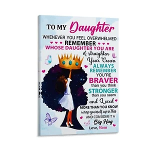 Black Daughter Gift From Mom Canvas Poster Aesthetic Gift Living Room Decor - Picture 1 of 13