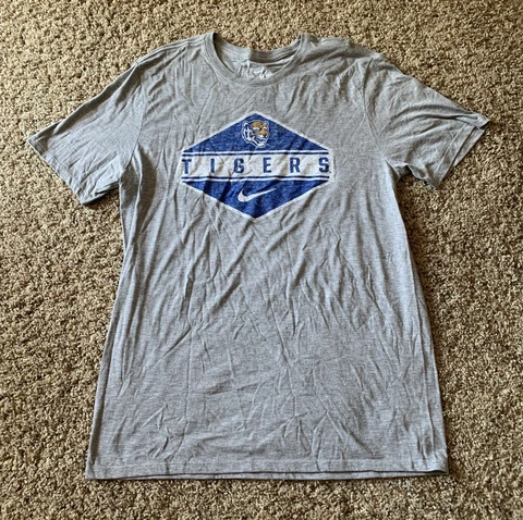 New Nike Dri-Fit Memphis University Tigers Shirt Large Athletic Gray Soft Cover
