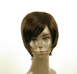Perruque afro femme 100% cheveux naturel châtain ref LAET 03/6 - Picture 1 of 8