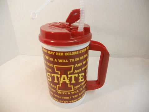 Iowa State 32 oz Insulated Mug, Lid, Straw, Collegiate Licensed Product Cover