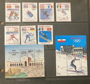 Guinea-Bissau: Complete set of 7 plus 2 SS Olympics topicals, Lot #01-082104 - Picture 1 of 3