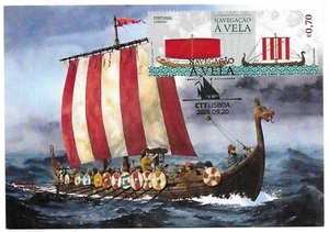 Viking Scandinavia Sailing Ship History Portugal 2018 maxicard postcard - Picture 1 of 2