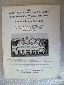 1961 Gerry Morgan Te-Kent Senior Cup Winning Side 1961 v Southern Leag Side 1965 - Picture 1 of 2