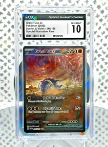 CGC 10 Great Tusk EX 246/198 S&V Base Set Secret Illustration Rare Pokemon Card - Picture 1 of 1