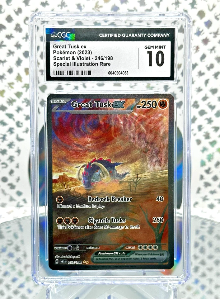 CGC 10 Great Tusk EX 246/198 S&V Base Set Secret Illustration Rare Pokemon Card - Image 1 of 1