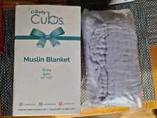 Comfy Cubs Baby Muslin Blanket, Swaddle for Newborns , Large 47” x 74''