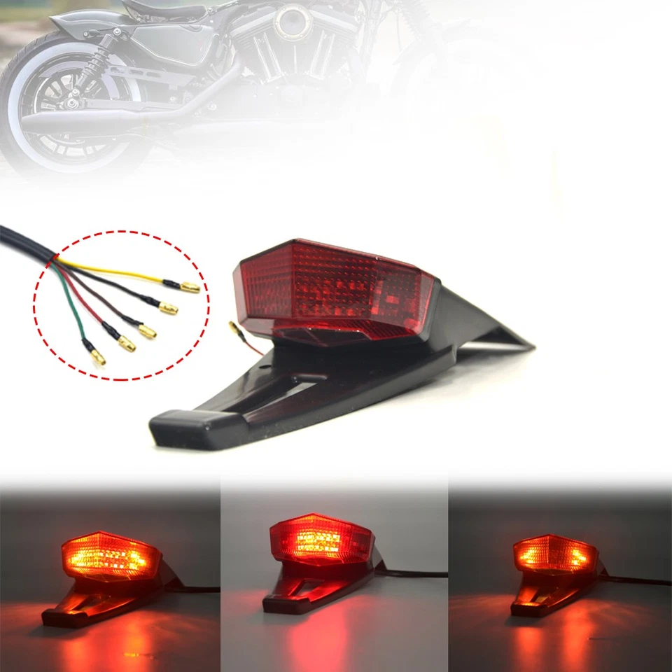 Universal LED Brake Tail Light Rear Fender Turn Signal 12V Dirt Enduro Bike ABS - Image 1 of 4