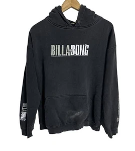 Felpa con cappuccio vintage Y2K Billabong uomo nera surf grunge taglia XL - Foto 1 di 9