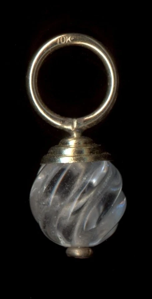 Colgante solitario redondo de vidrio circonita cúbica transparente de 8 mm de oro amarillo macizo de 10K 1,09 gramos RG Foto 1 de 1