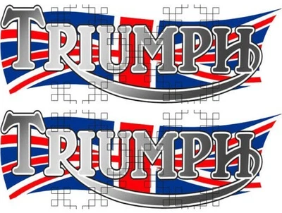 #588-2: 2 x TRIUMPH UNION JACK FLAGGE 9,5x2,5 cm PEGATINA PEGATINA cubo de rueda tuning - Imagen 1 de 2