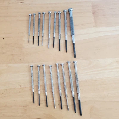 LOTE DE 17 MINI DESTORNILLADORES DE PRECISIÓN SURTIDOS, 9 RANURAS Y 8 PHILLIPS Foto 1 de 3