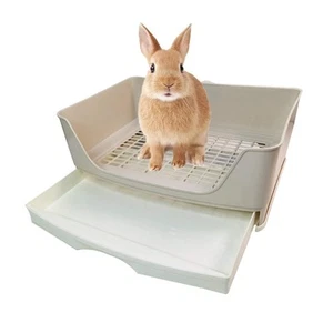 Large Rabbit Litter Box Trainer Potty Corner Toilet with Drawer Bigger Pet Pa... - Picture 1 of 7