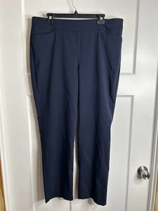 Pantaloni eleganti blu navy Chicos taglia 2/XL tasche a strappo 5929 - Foto 1 di 8
