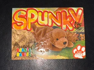Tarjeta coleccionable Ty Beanie Baby 1999 segunda edición serie 3 prueba de artista Spunky #140 - Imagen 1 de 3