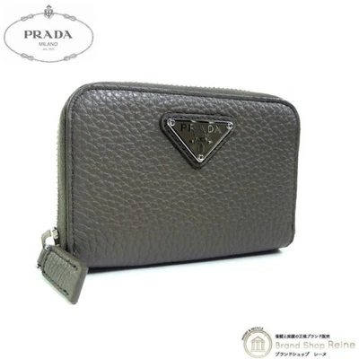 Prada (PRADA) Viterlo Daino треугольник логотип монета чехол 2MM003 серый коричневый для мужчин (N - Изображение 1 из 4