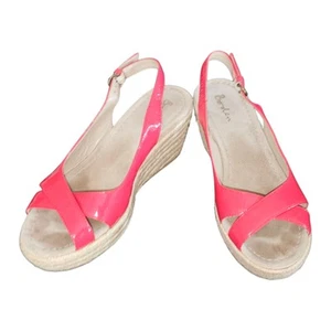 Zapatos para mujer de cuña con hebilla trasera al tobillo rojo cruzado SUELO talla 38 - Imagen 1 de 6