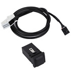 AUX In Switch Plug w/ Extension Cable Black Part For MK6 MK5 Sagitar GDS