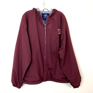 Charles River Men's Harvard Jacket Size L Burgundy Windbreaker University USA - Picture 1 of 6