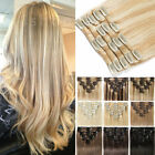 15 - 26inch Clip In real Remy Human Hair Extensions Hair Weft Full Head Hair