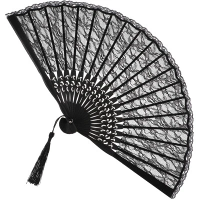 1PC Lace Folding Hand Fan White Vintage Victorian Party Decoration Fan for Women - Image 1 of 4