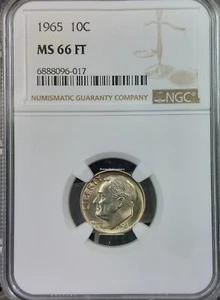 1965 Roosevelt Dime NGC MS66 Full Torch / Full Bands - 6888096-017 - Picture 1 of 3