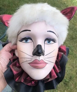 Increíble máscara de porcelana decorativa realista de teatro de gatos de Broadway - Hermosa niña - Imagen 1 de 4