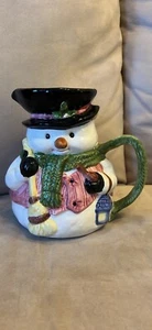 Vintage Keramik Schneemann Weihnachtskrug - Bild 1 von 2