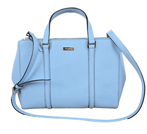 Kate Spade NY Newbury Lane Saffiano Leather Baby Blue Handbag Crossbody Pristine - Picture 1 of 24
