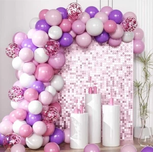 Pink Purple Happy Birthday Party Decorations Butterfly Set for Women Girls - Picture 1 of 4