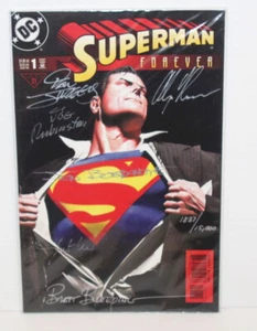 Superman Forever #1 Signed - Alex Ross, Jurgens, 6 Autos DC DFE Edition w/ COA - Picture 1 of 13