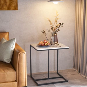 Contemporary Real Marble Coffee Tray Couch Side Desk Bedside Laptop Holder Table - Picture 1 of 12