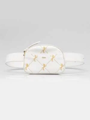 Bolso Cinturón Caballo Chloe Cuero Blanco Bordado Foto 1 de 4
