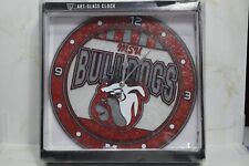 Mississippi State Bulldogs 12" Art-Glass Wall Clock *New*